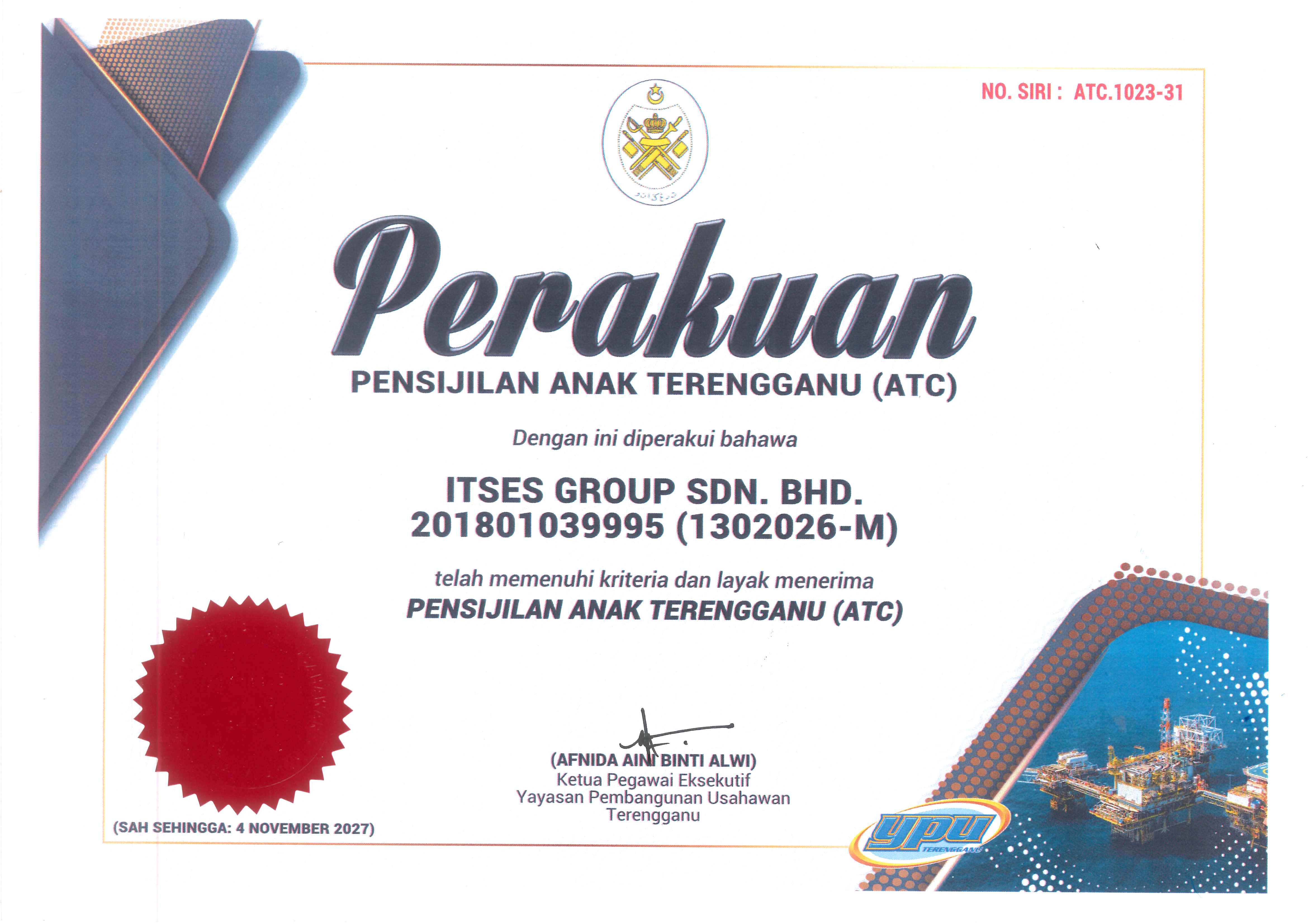 MOF — Anak Terengganu Certificate